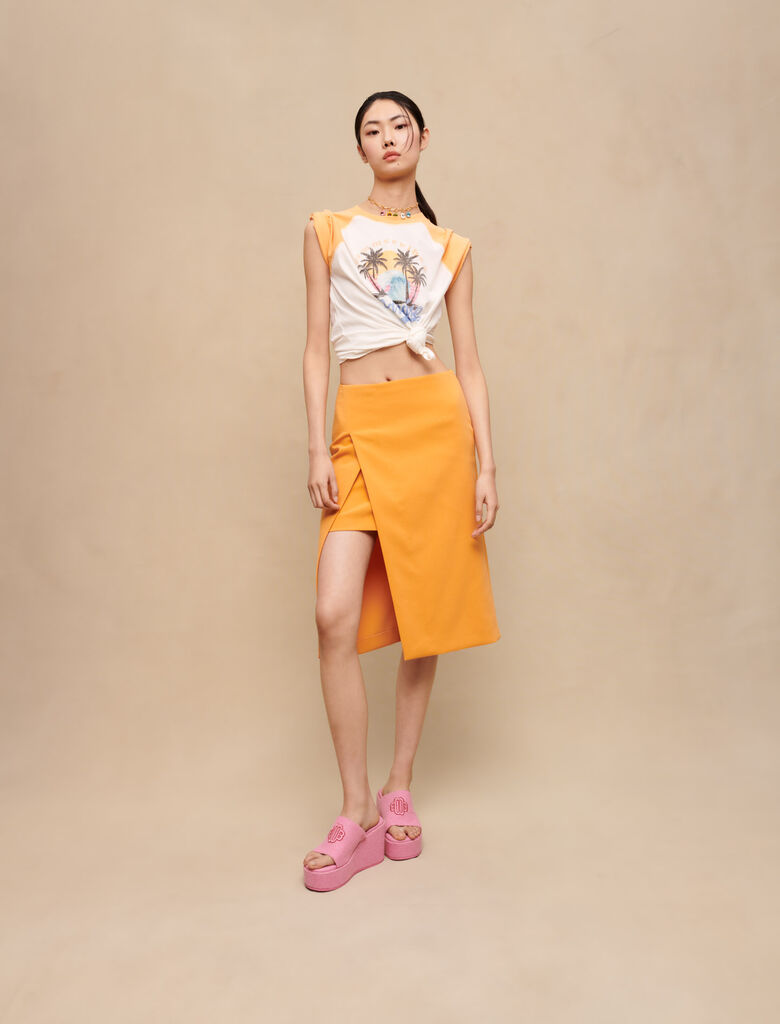 Maje Falda De Efecto Cruzado Para Mujer The Style Rack maje-falda-de-efecto-cruzado-para-mujer-the-style-rack