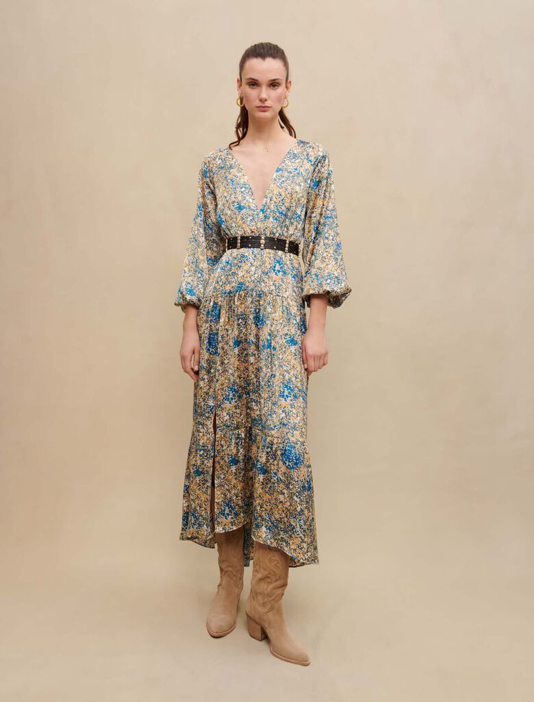 Maje Vestido Largo Estampado Para Mujer The Style Rack Maje vestido largo estampado para mujer the style rack