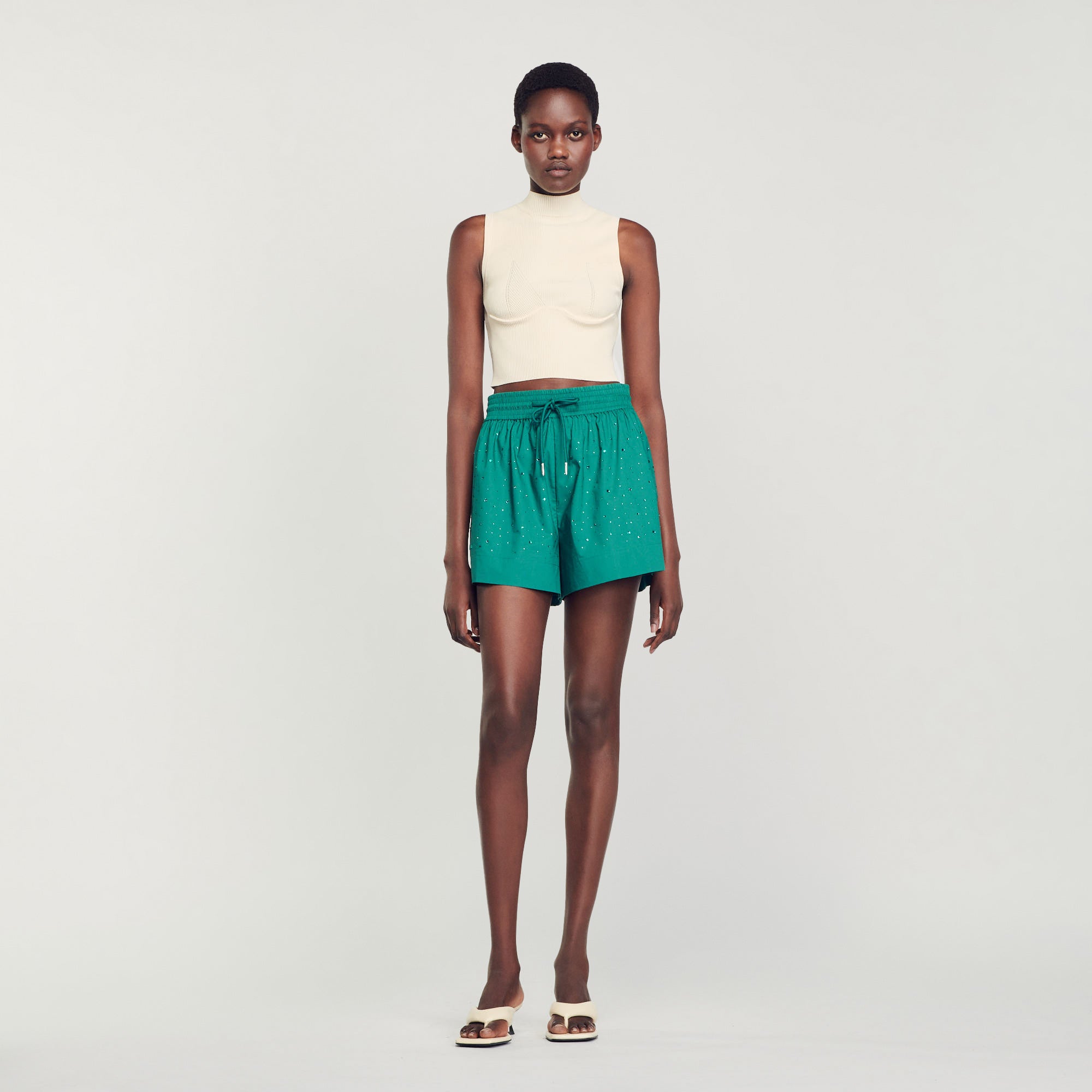 Sandro shorts con strass para mujer the style rack
