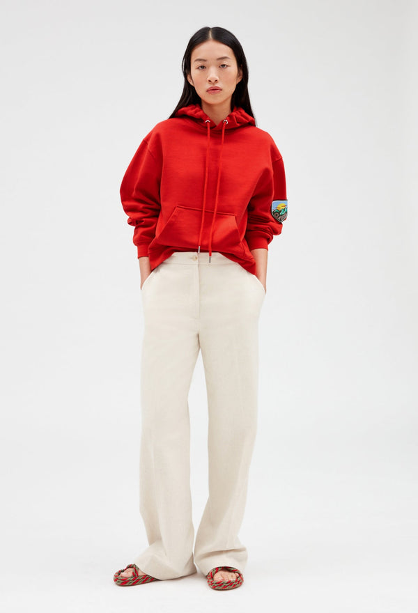 Claudie Pierlot | Sudadera corta con capucha rojo para mujer, con grandes descuentos
