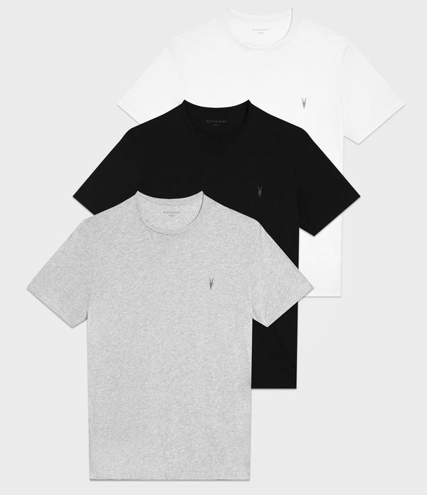 AllSaints | Camiseta Tonic Ss Crew 3 Pk Optic/Black/Grey Para Hombre