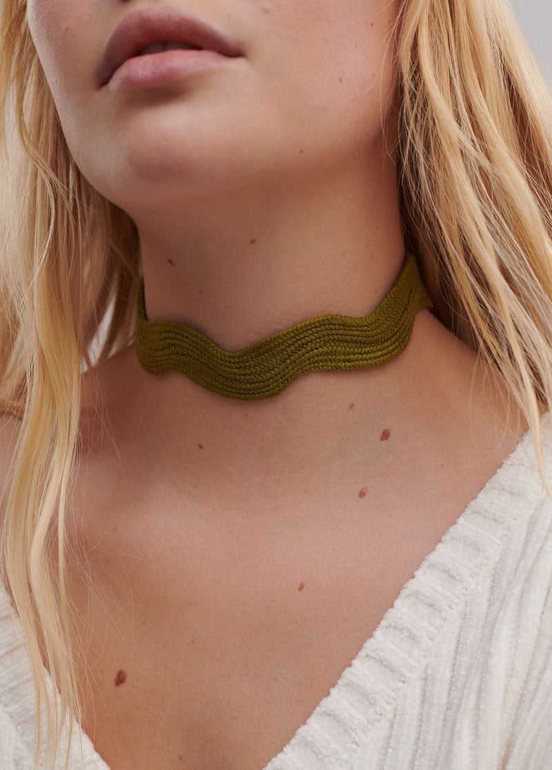 Collar Gargantilla Algodon Verde
