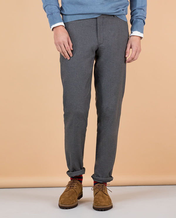 El Ganso | Pantalón Panamá Gris Melange para hombre.