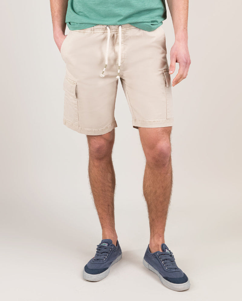 Bermuda Cargo Elástico Garment Dyed Beige