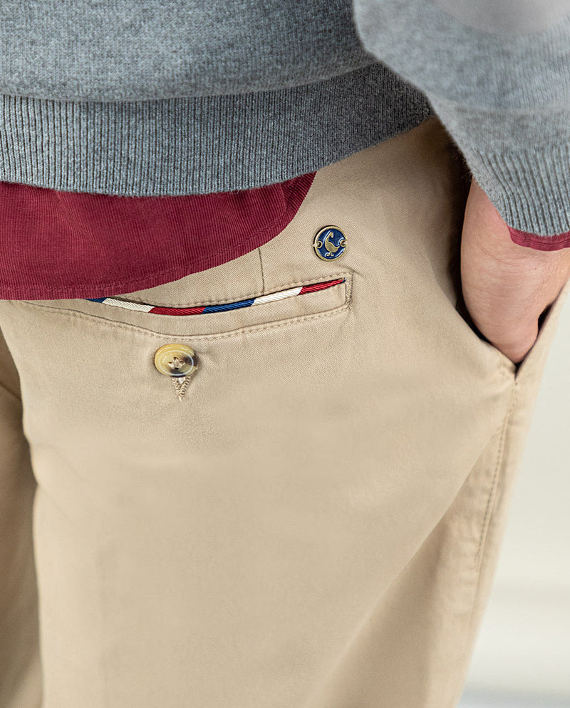 Pantalón Chino Pinza Beige