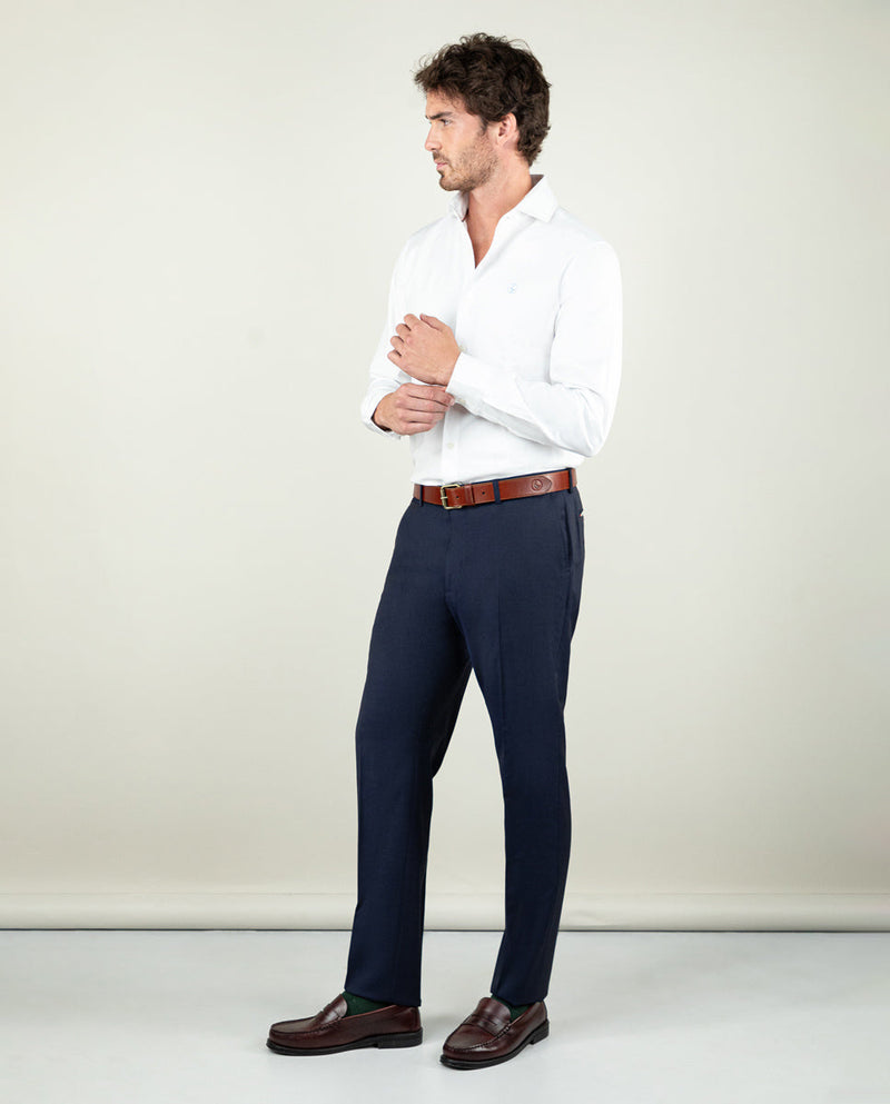 Pantalón Traje Liso Marino Coordinado Lavable