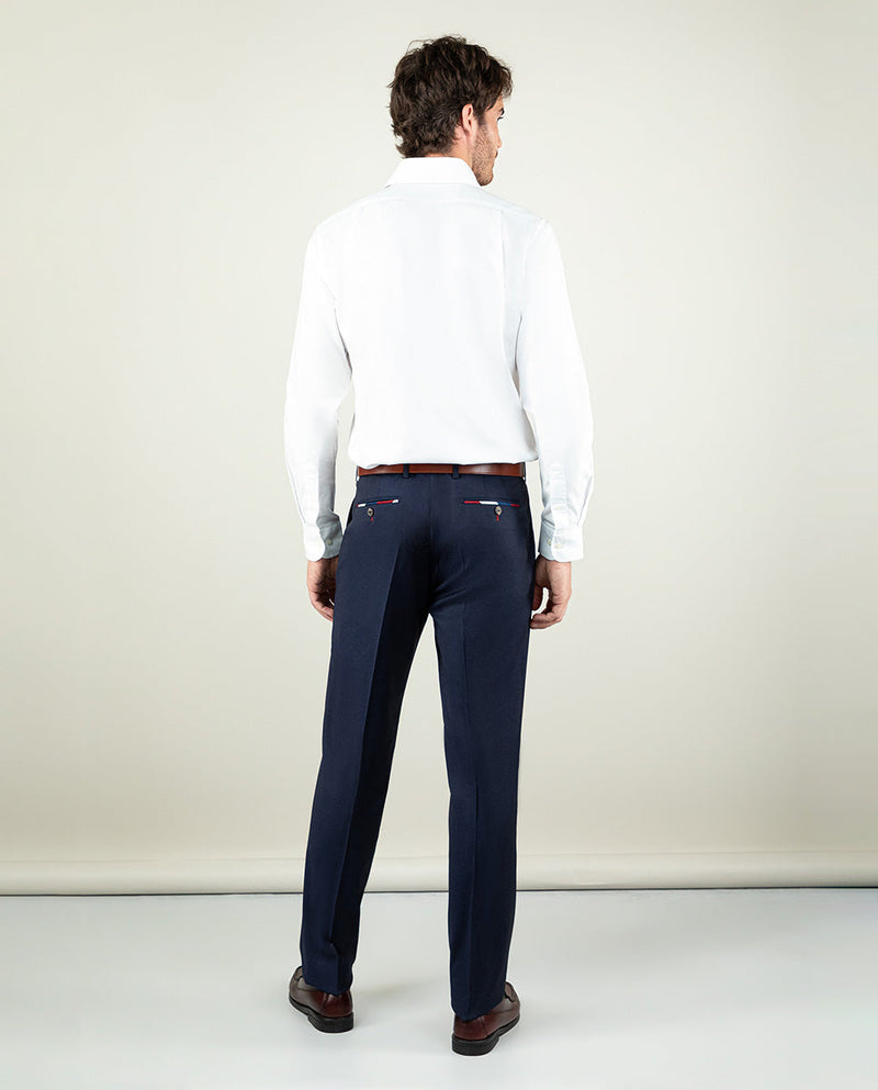 Pantalón Traje Liso Marino Coordinado Lavable