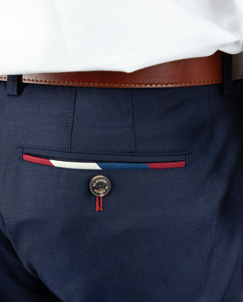 Pantalón Traje Liso Marino Coordinado Lavable