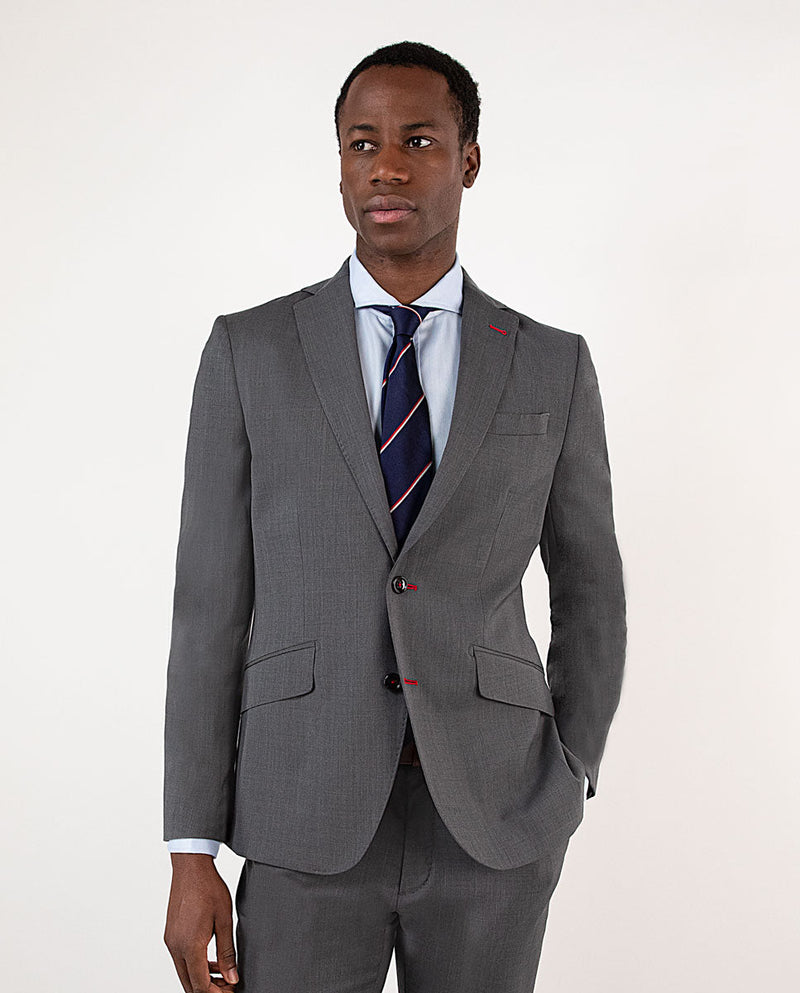 Americana Traje Liso Gris Coordinado