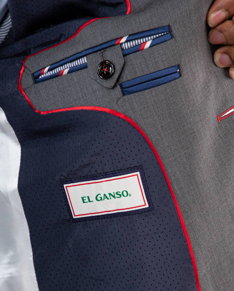 Americana Traje Liso Gris Coordinado