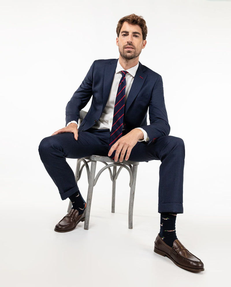 Americana Traje Ojo de Perdiz Marino Coordinado