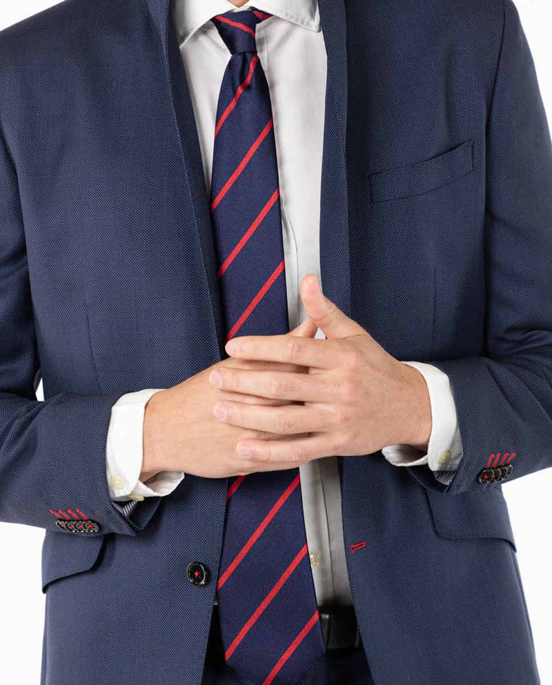 Americana Traje Ojo de Perdiz Marino Coordinado