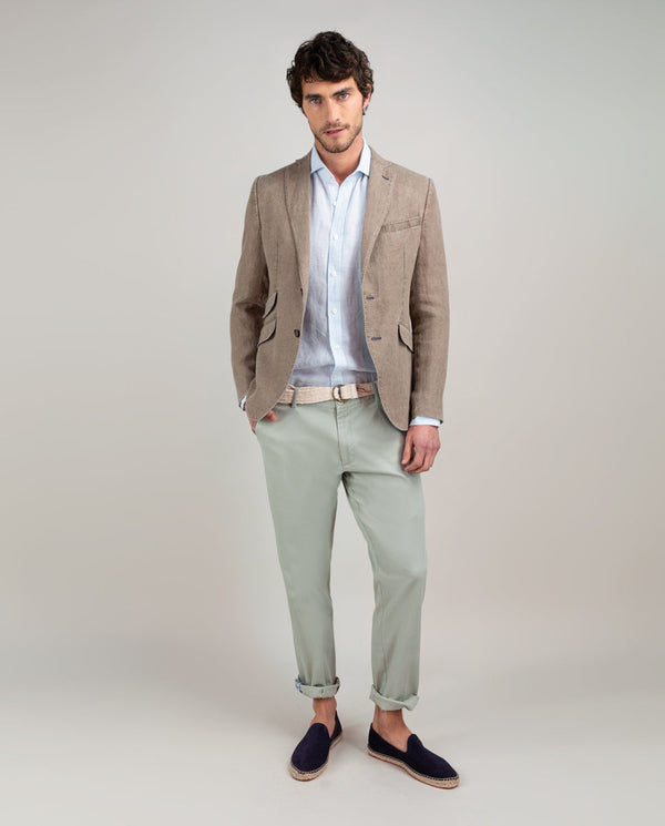 Americana Lino Lavado Tostado