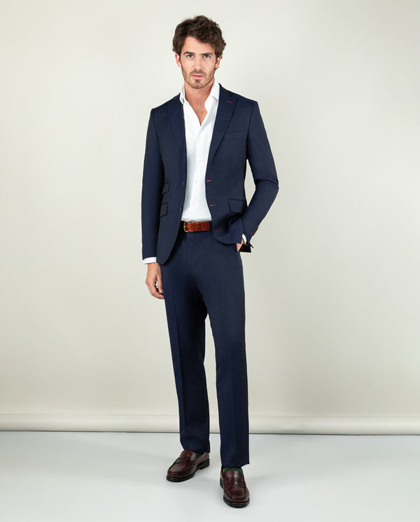 Americana Traje Liso Marino Coordinado Lavable
