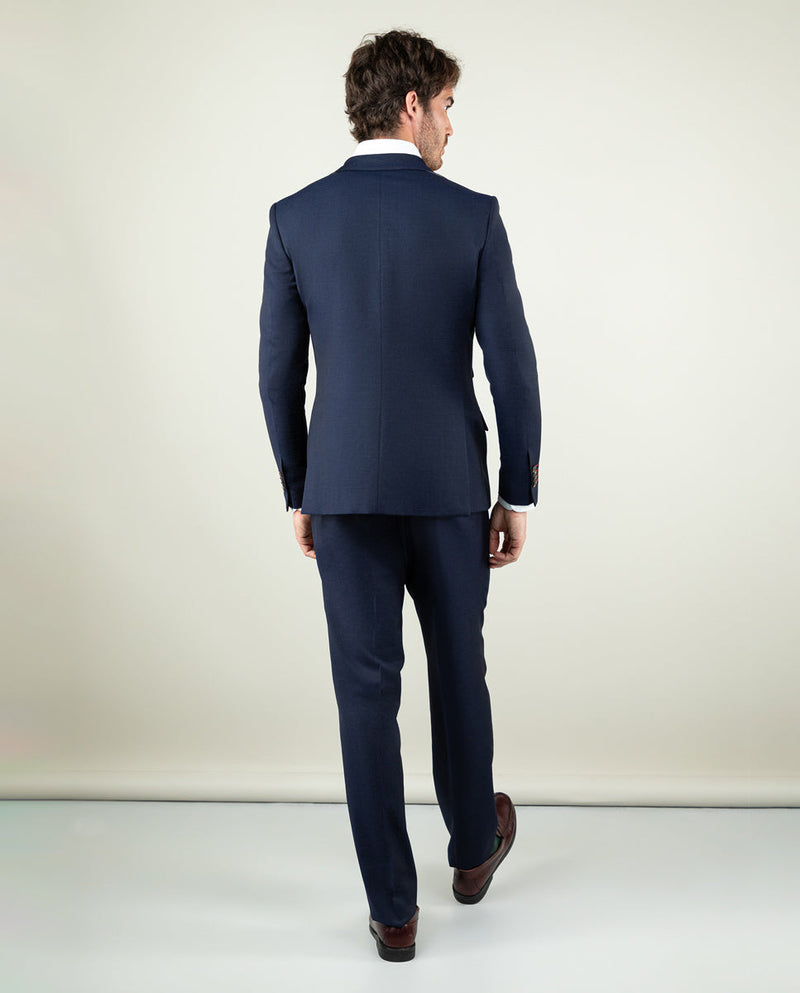 Americana Traje Liso Marino Coordinado Lavable
