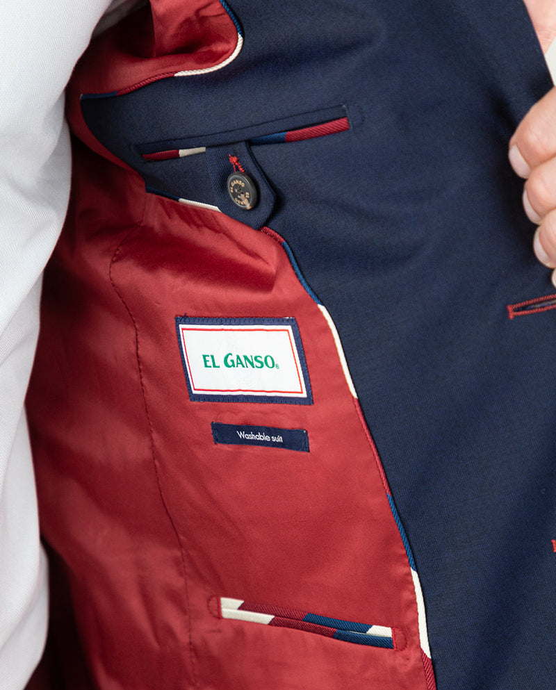 Americana Traje Liso Marino Coordinado Lavable