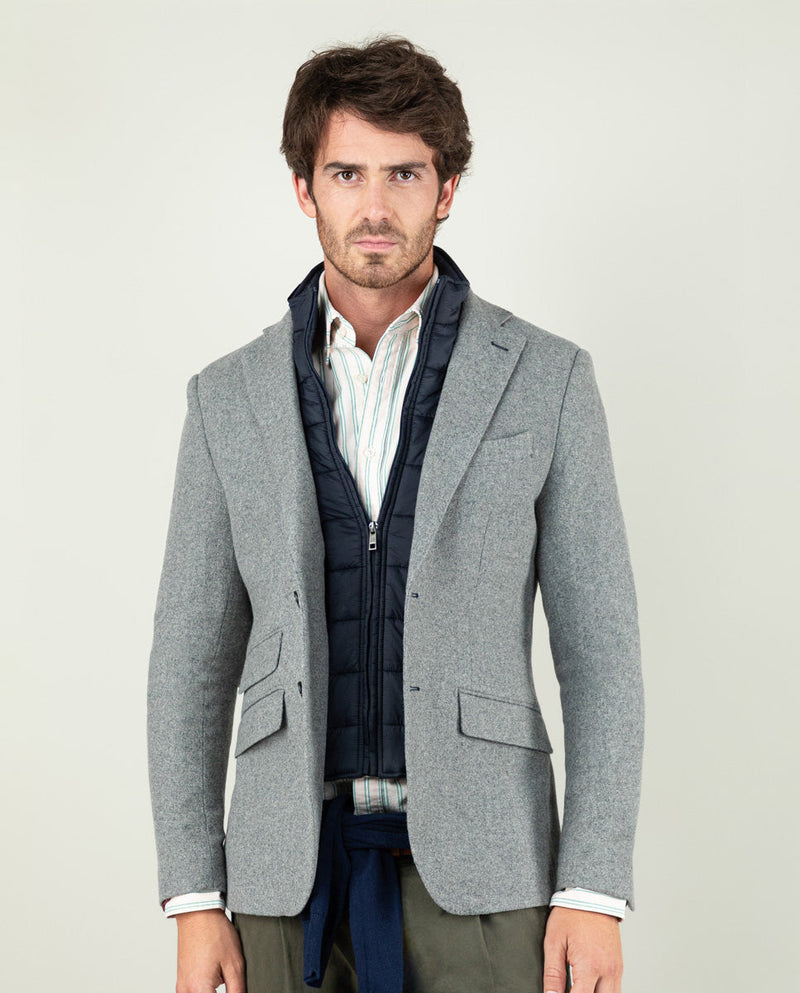 Americana Lana con Desmontable Gris