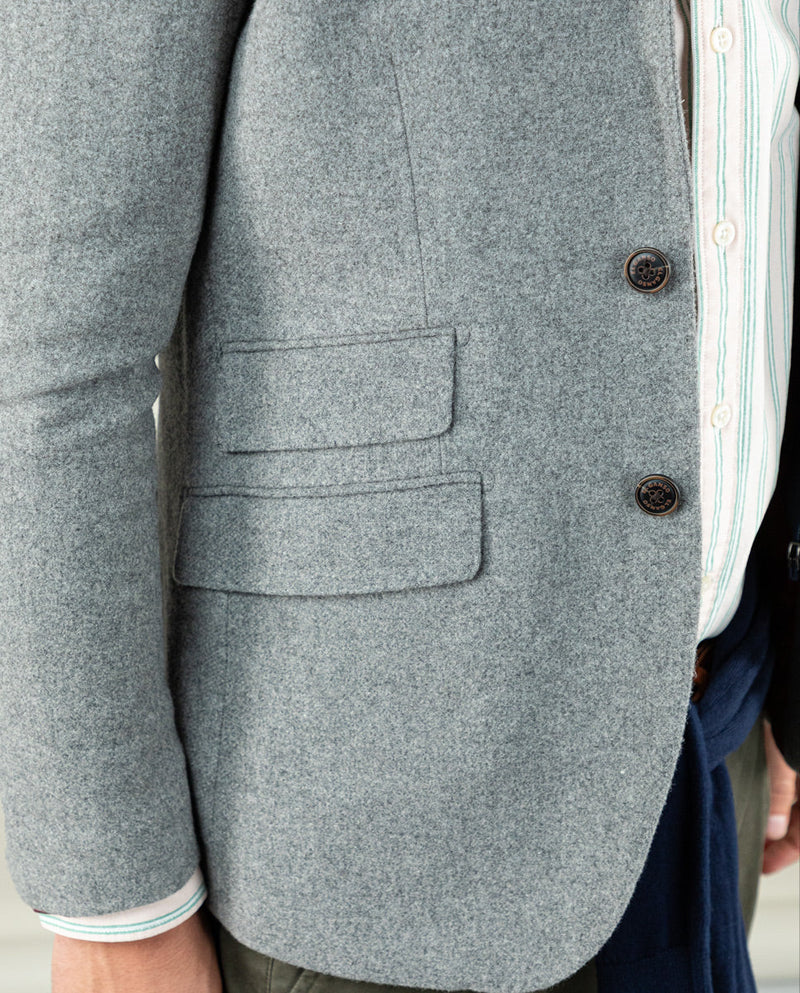 Americana Lana con Desmontable Gris