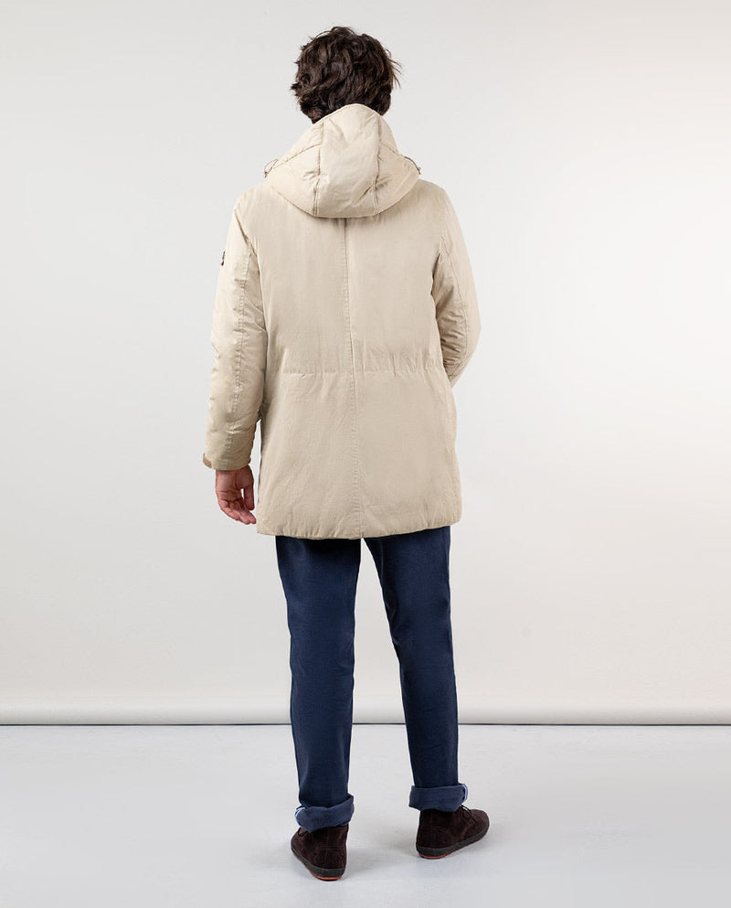 Parka Casual Capucha Beige