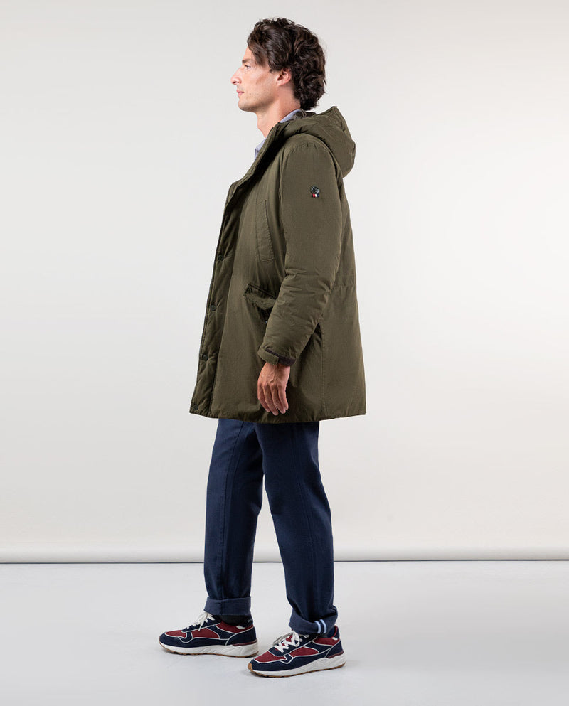 Parka Casual Capucha Verde