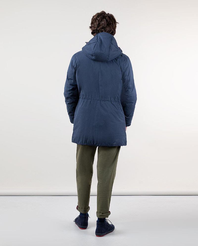 Parka Casual Capucha Marino