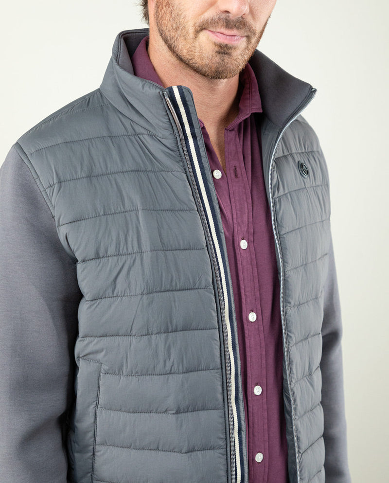 Cazadora Acolchada Mangas Neopreno Gris Marengo
