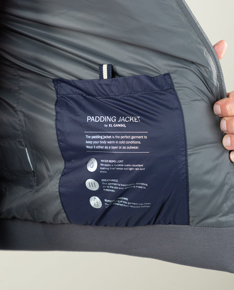 Cazadora Acolchada Mangas Neopreno Gris Marengo