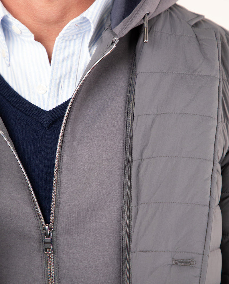 Americana Acolchada Desmontable Sudadera Gris Marengo