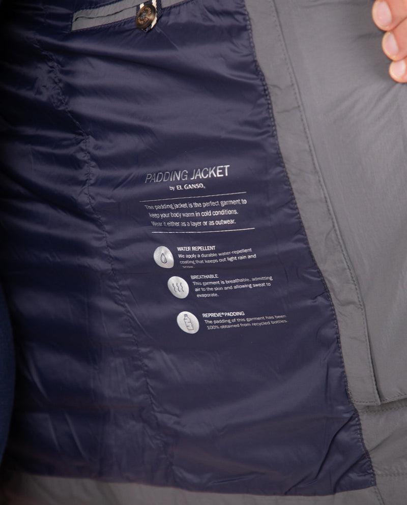 Americana Acolchada Desmontable Sudadera Gris Marengo