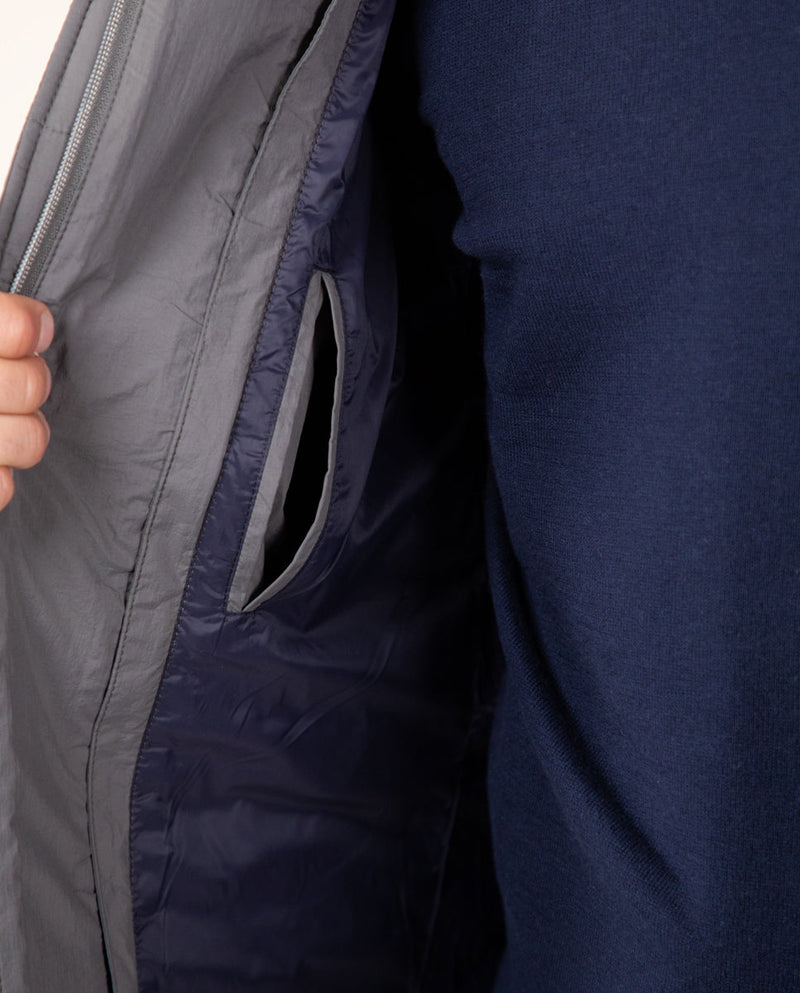 Americana Acolchada Desmontable Sudadera Gris Marengo