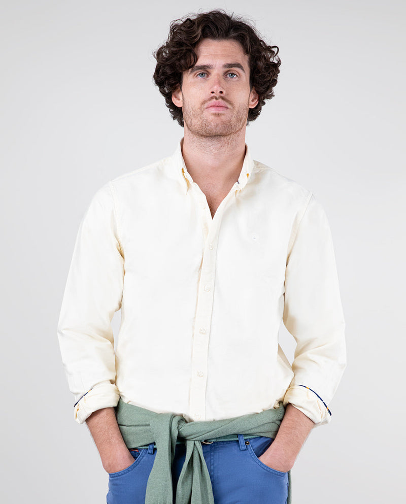 Camisa Lisa Oxford Amarilla