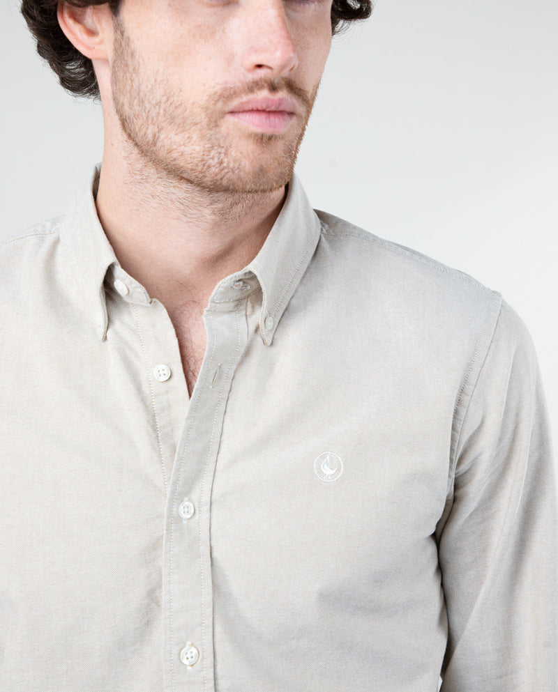 Camisa Lisa Oxford Beige