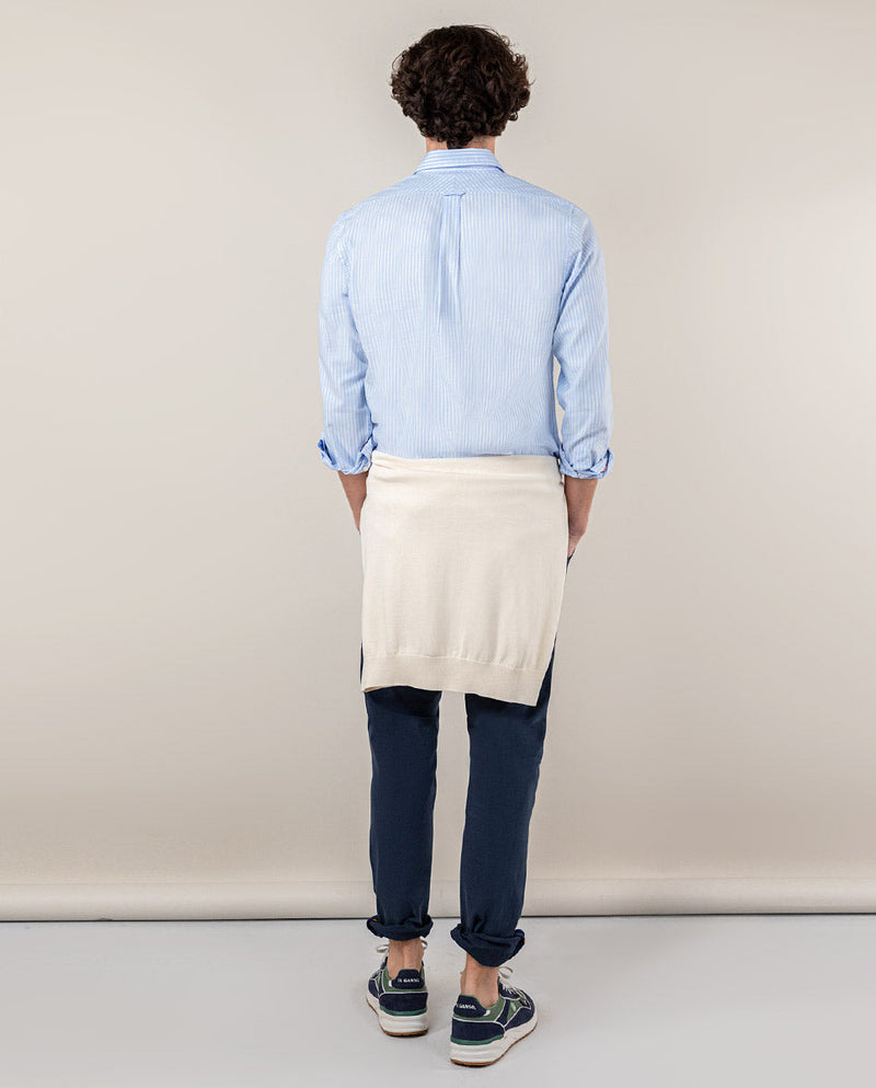 Camisa Pin Point Raya Butcher Oxford Celeste