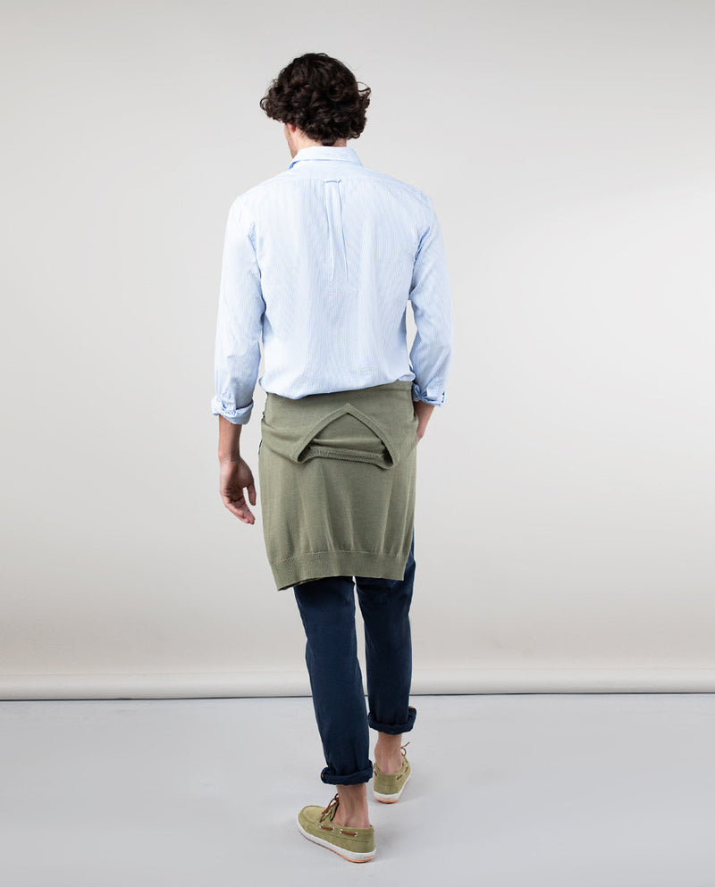 Camisa Pin Point Raya Yale Oxford Celeste