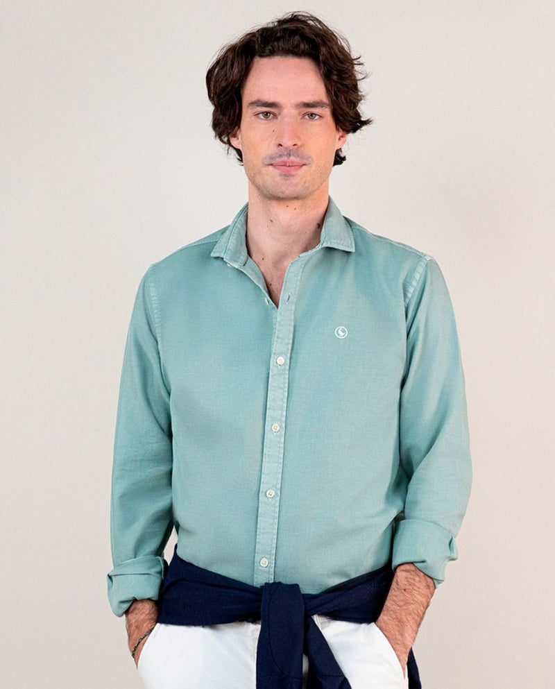 Camisa Estructura Garment Dyed Verde