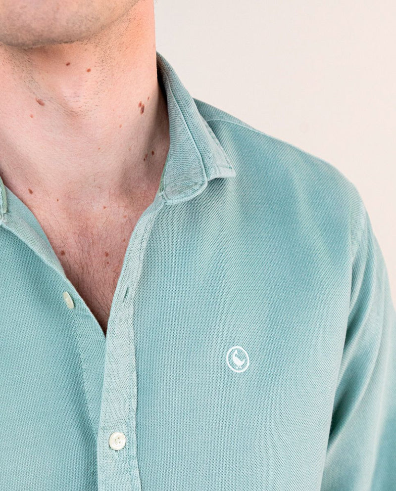 Camisa Estructura Garment Dyed Verde