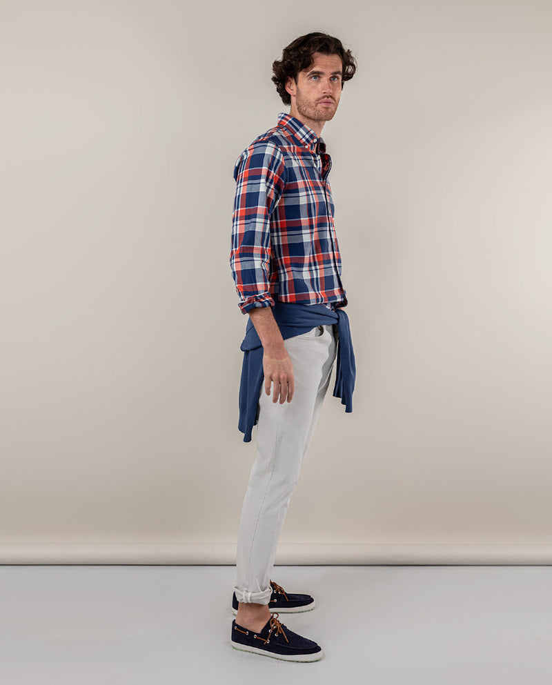 Camisa Cuadro Preppy Marino-Rojo