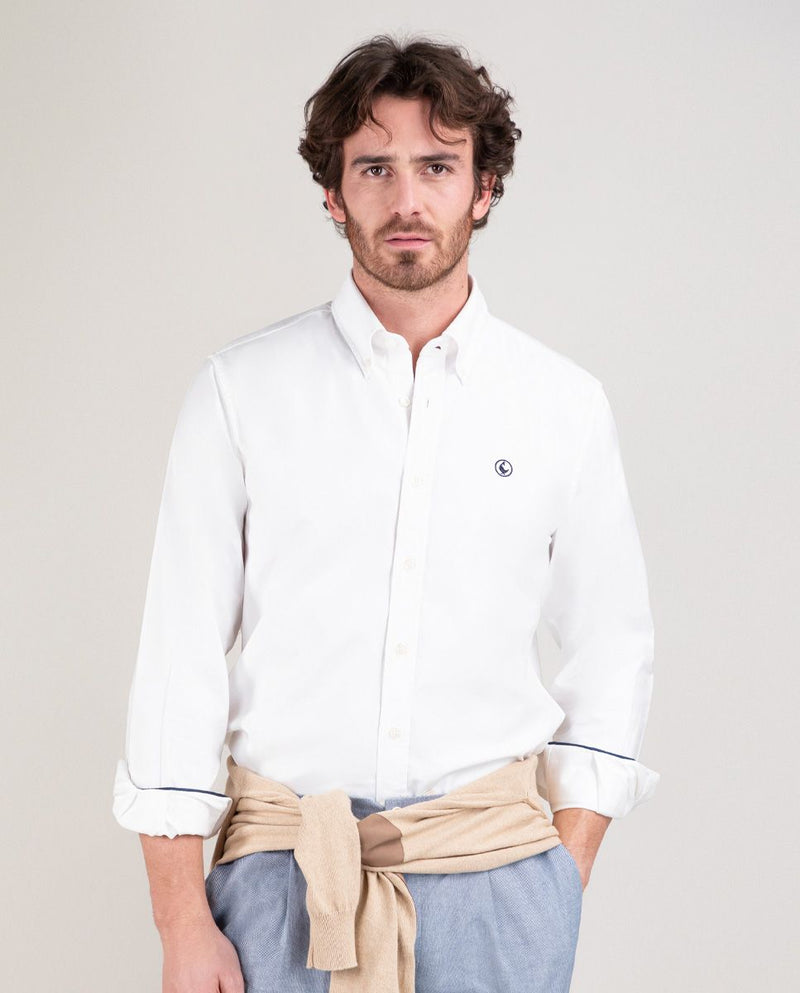 Camisa Oxford Liso Blanco