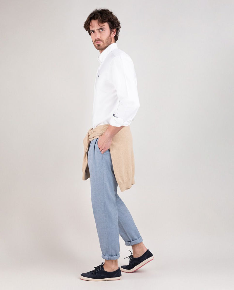Camisa Oxford Liso Blanco