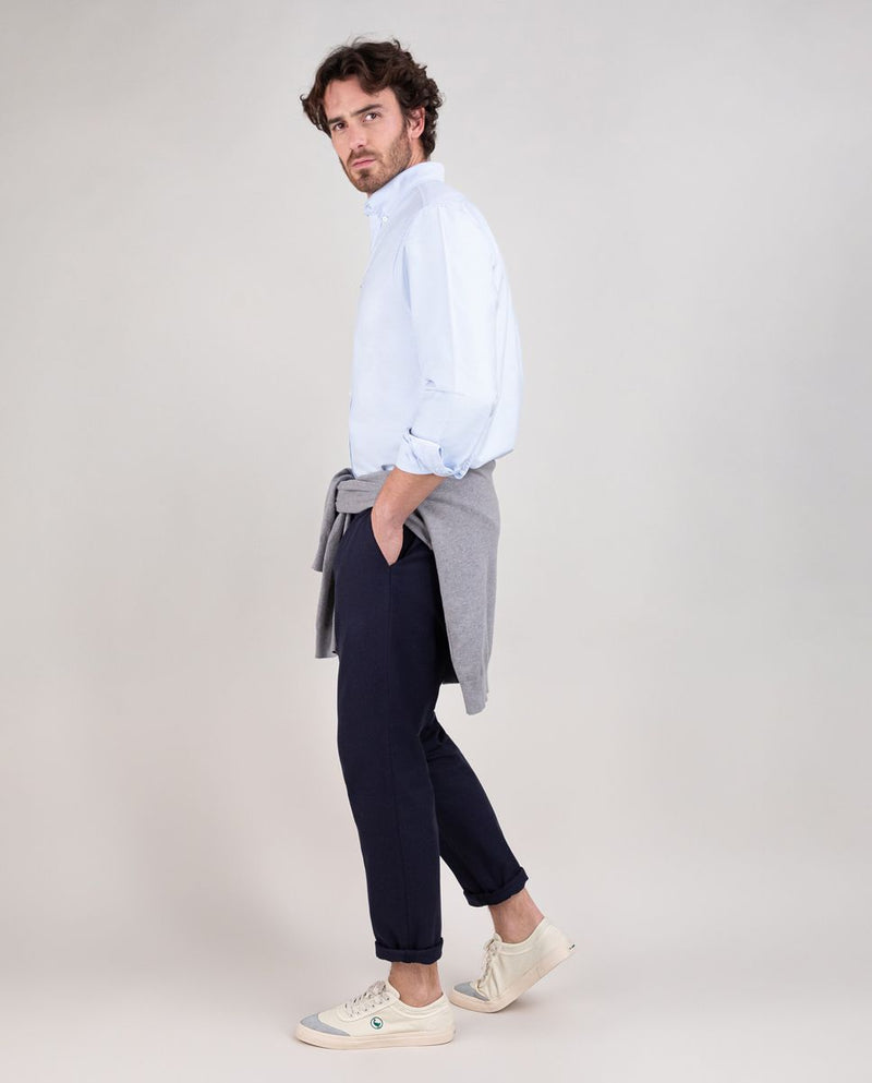 Camisa Oxford Liso Celeste