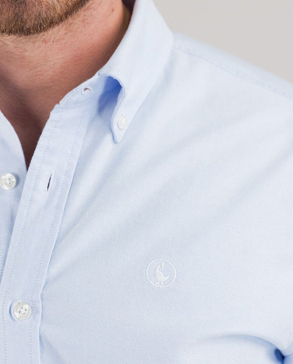 Camisa Oxford Liso Celeste
