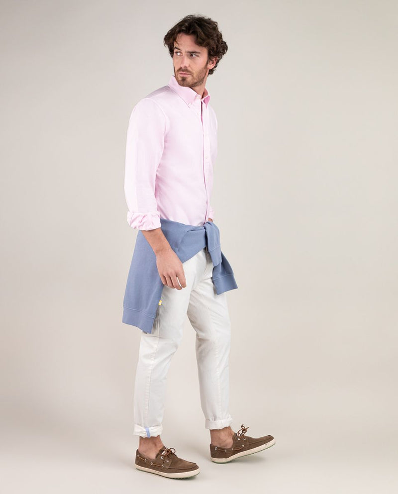 Camisa Oxford Liso Rosa