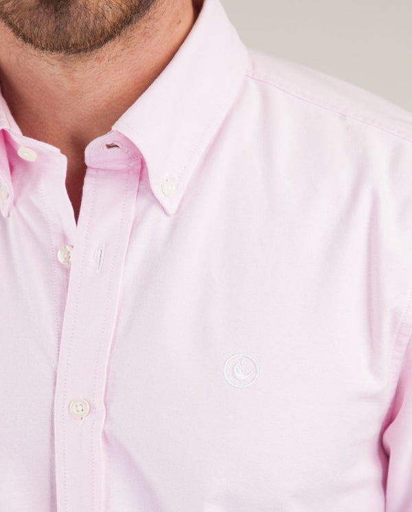 Camisa Oxford Liso Rosa