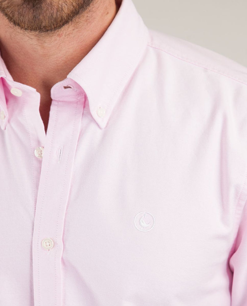 Camisa Oxford Liso Rosa