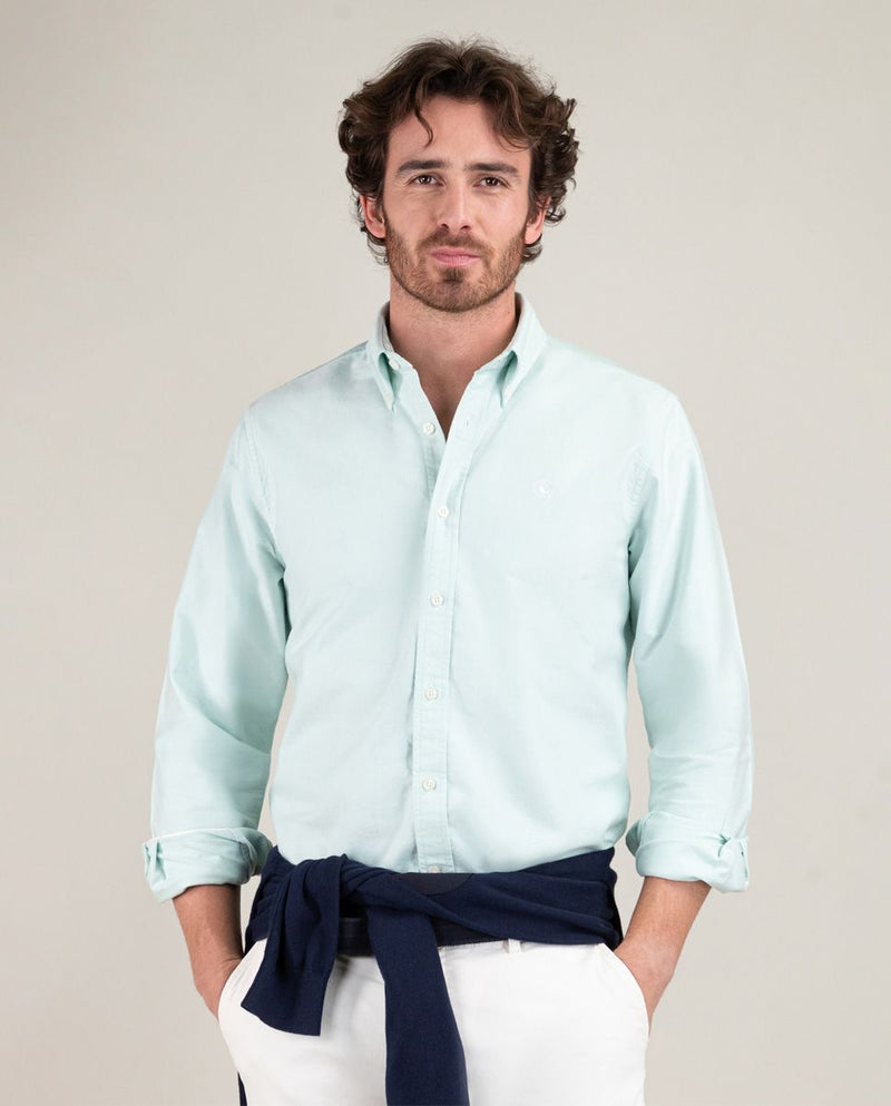 Camisa Oxford Liso Verde