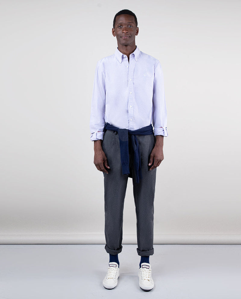 Camisa Oxford Liso Lila