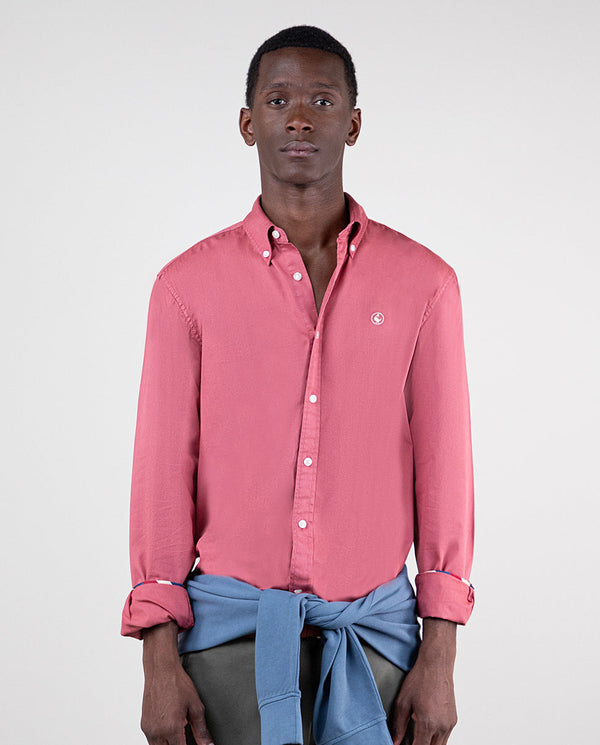 Camisa Algodón Garment Dyed Terracota