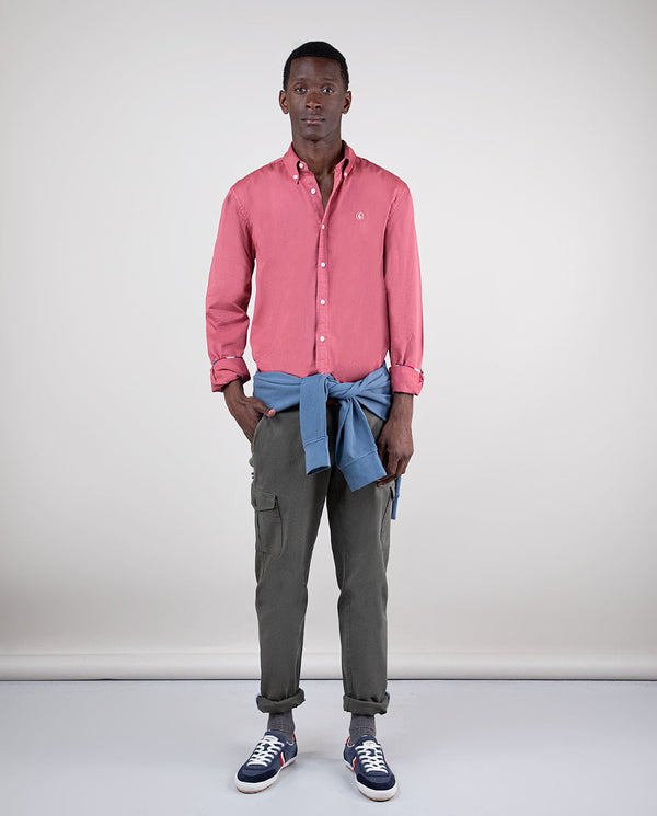 Camisa Algodón Garment Dyed Terracota