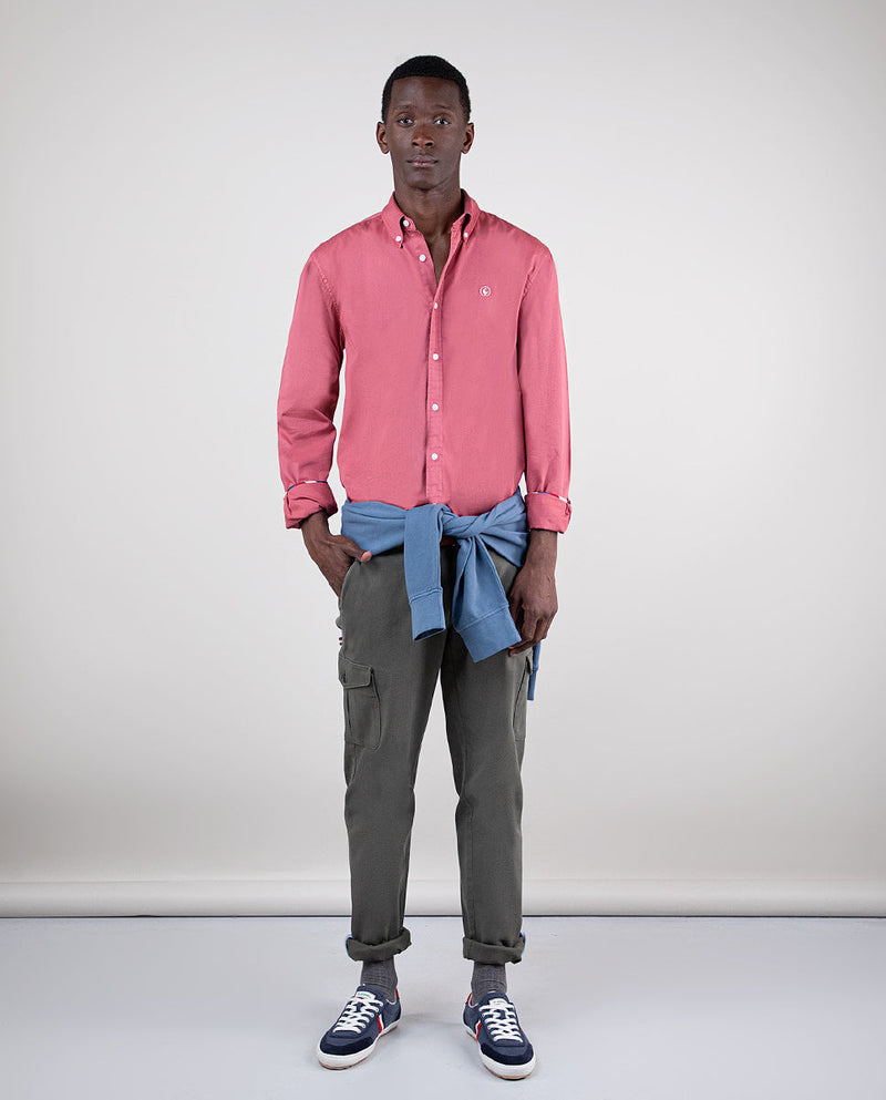 Camisa Algodón Garment Dyed Terracota