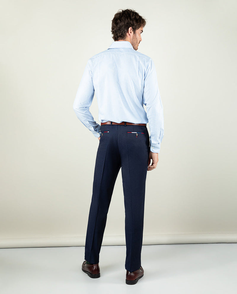 Camisa Vestir Pin Point Yale Celeste